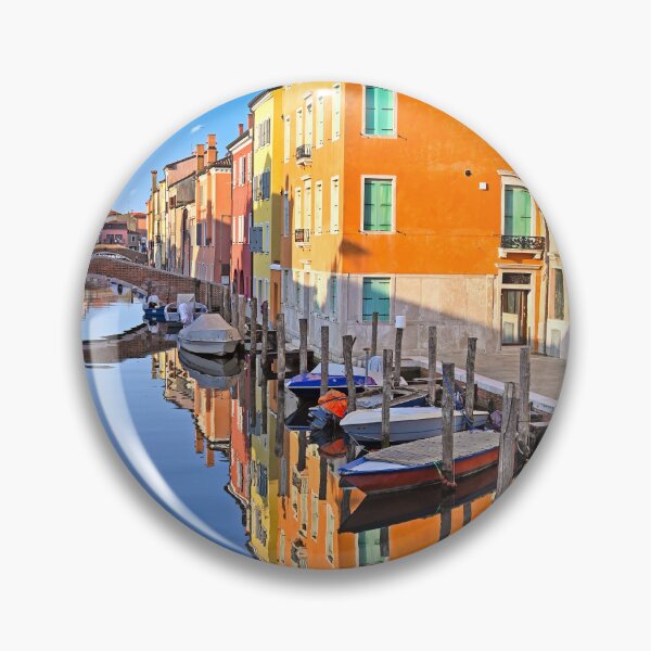 Item preview, Colorful Venetian houses and small boats reflected in Vena Canal, Chioggia designed and sold by goceris.
