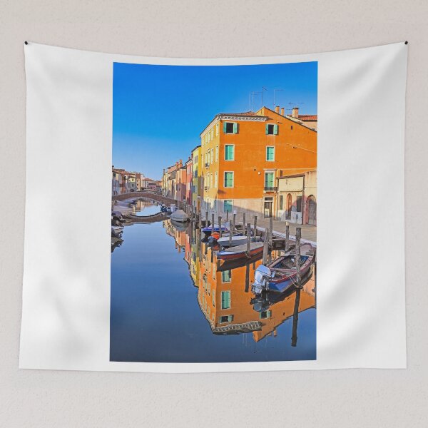 Item preview, Colorful Venetian houses and small boats reflected in Vena Canal, Chioggia designed and sold by goceris.