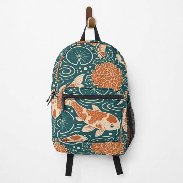 Item preview, Koi and Chrysanthemum Pond Seamless Pattern | Vintage Japanese Repeat Design designed and sold by StickyGuys.