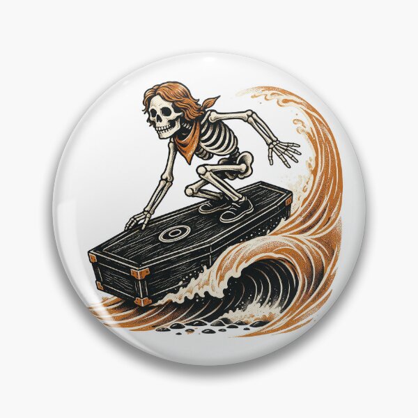 Item preview, Skeleton Surfing Coffin Wave Art designed and sold by The Mellonaire.