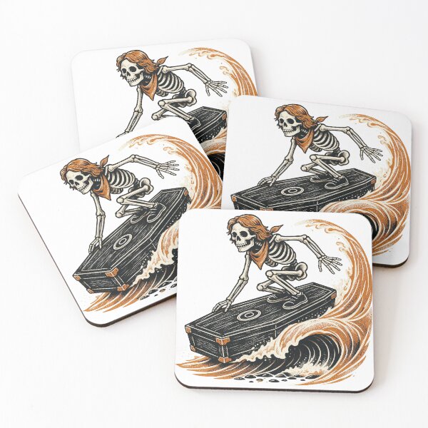 Item preview, Skeleton Surfing Coffin Wave Art designed and sold by The Mellonaire.