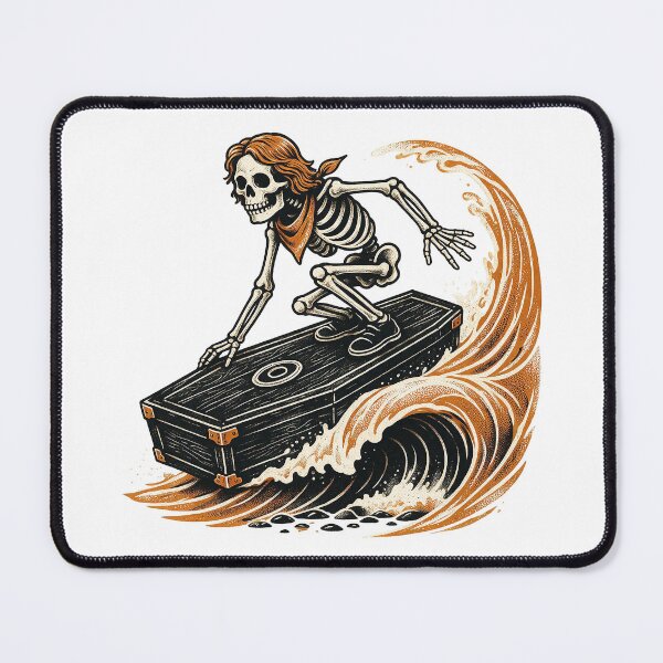 Item preview, Skeleton Surfing Coffin Wave Art designed and sold by The Mellonaire.