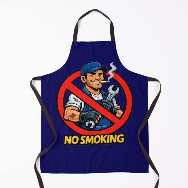 Item preview, No Smoking Sign Mechanic Sticker – Funny Garage Workshop No Smoking Cartoon Vector, Gas Station & Auto Shop Wall Art, Mechanic Gift Graphic designed and sold by SmartPuns.