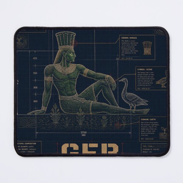 Item preview, Geb Egyptian God of the Earth - Technical Blueprint Schematic Art designed and sold by SunnyDesign82.