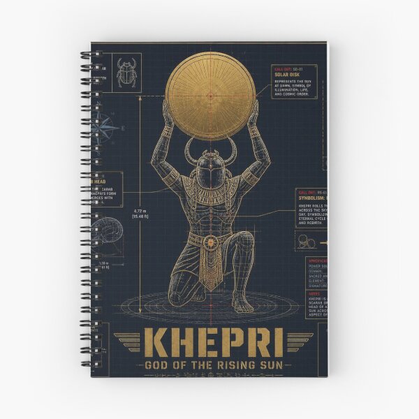 Item preview, Khepri Egyptian God of the Rising Sun - Technical Blueprint Schematic Art designed and sold by SunnyDesign82.