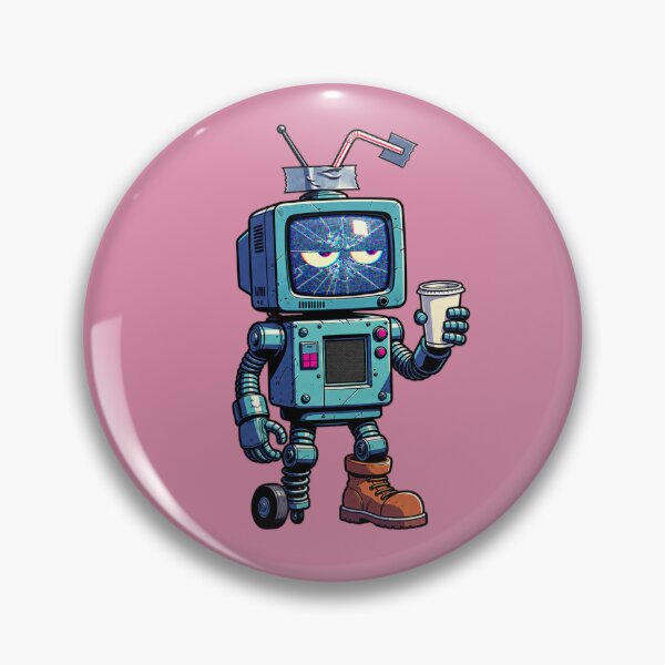 Item preview, Grumpy Retro Robot Coffee Break designed and sold by Bleepo Official .