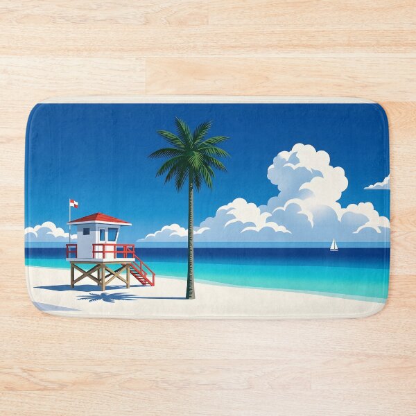 Item preview, Classic Tropical Lifeguard Beach Scene designed and sold by FEBRICAST.