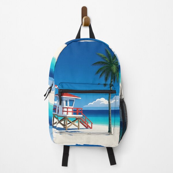 Item preview, Classic Tropical Lifeguard Beach Scene designed and sold by FEBRICAST.