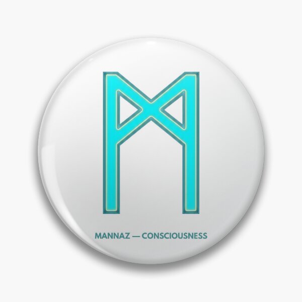 Item preview, Cyber Mannaz Rune Norse Consciousness Symbol designed and sold by CalmFrameArt.