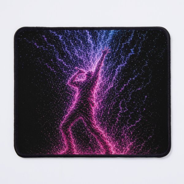 Item preview, Neon Particle Dance – Pink & Blue Abstract Energy Art designed and sold by MOCH- ART.