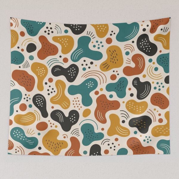 Item preview, Abstract Mod Shapes Seamless Pattern | Vintage Mid Century Modern Repeat Design designed and sold by StickyGuys.