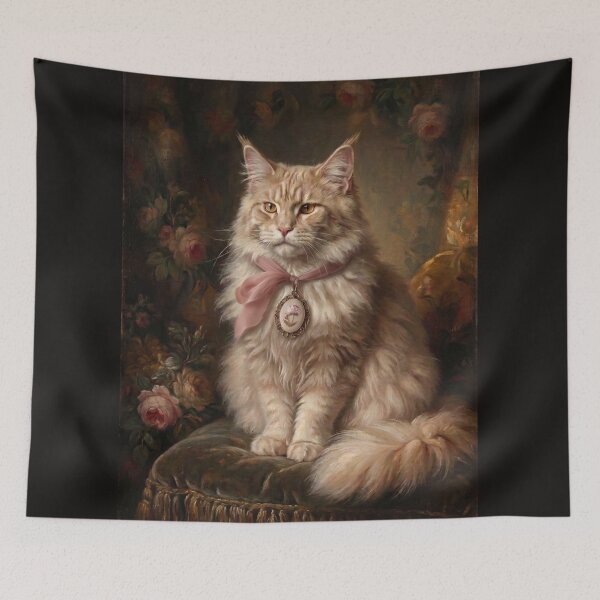 Item preview, Royal Maine Coon Pink Ribbon designed and sold by The Real Beast Art.