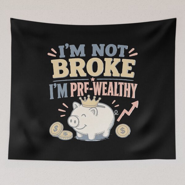 Item preview, I'm Not Broke I'm Pre-Wealthy T-Shirt — Dark Edition designed and sold by TheOddPrints.