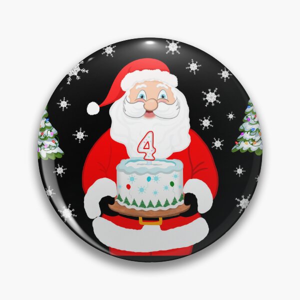 Item preview, Santa Holding Birthday Cake Merry Christmas 4th Birthday designed and sold by daphsam.