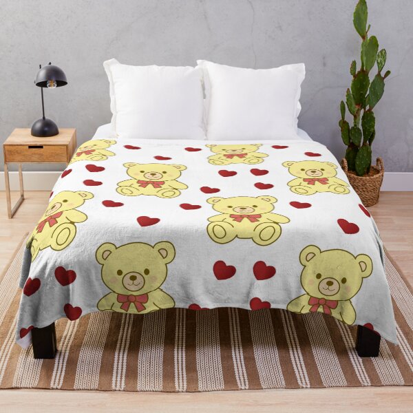 Item preview, Cute Teddy Bear & Hearts Seamless Pattern – Kawaii Bear Love Design designed and sold by Bluepanda21.