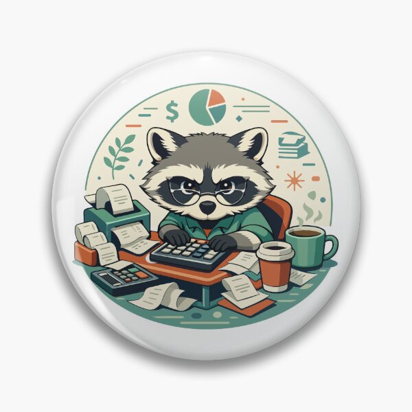 Item preview, Raccoon Accountant Funny Cartoon Gift for Office Workers, Finance Fans & Students designed and sold by stylishdzign.