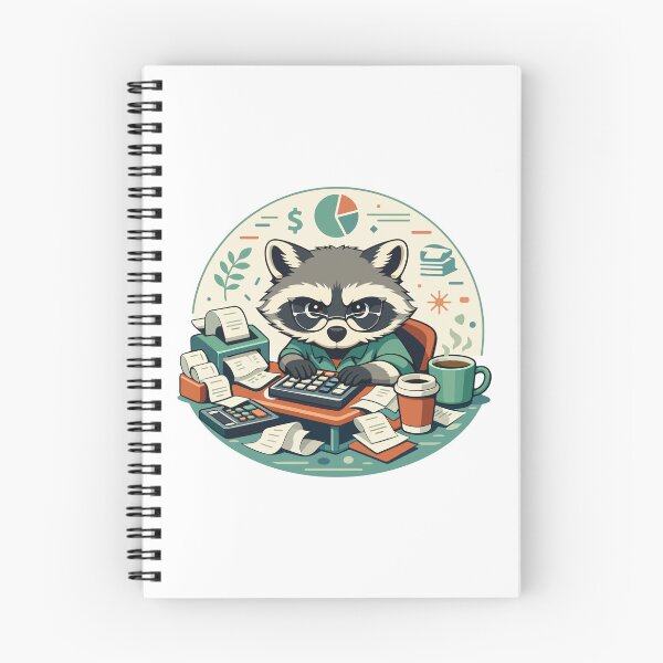 Item preview, Raccoon Accountant Funny Cartoon Gift for Office Workers, Finance Fans & Students designed and sold by stylishdzign.
