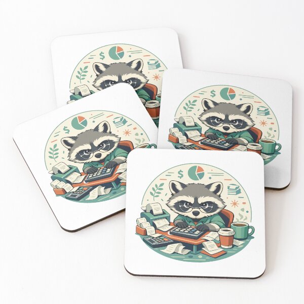 Item preview, Raccoon Accountant Funny Cartoon Gift for Office Workers, Finance Fans & Students designed and sold by stylishdzign.