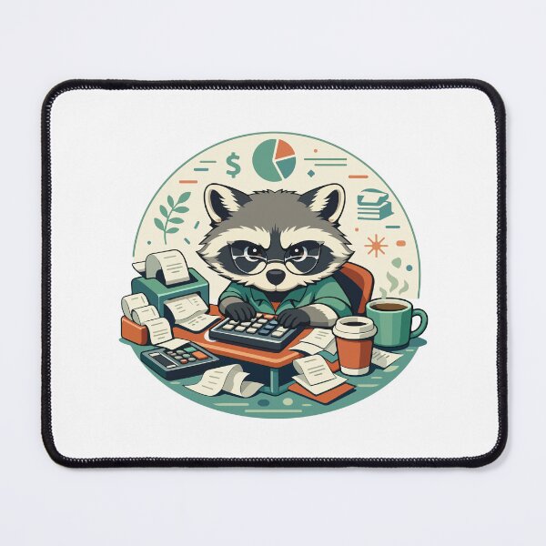 Item preview, Raccoon Accountant Funny Cartoon Gift for Office Workers, Finance Fans & Students designed and sold by stylishdzign.