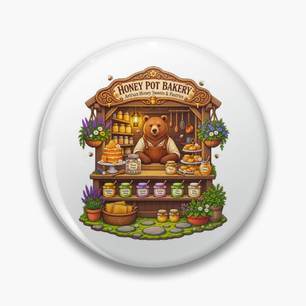Item preview, Honey Pot Bakery | Artisan Honey Sweets & Pastries | Cozy Woodland Bear Baker designed and sold by MrDev.