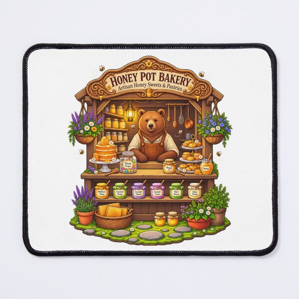 Item preview, Honey Pot Bakery | Artisan Honey Sweets & Pastries | Cozy Woodland Bear Baker designed and sold by MrDev.