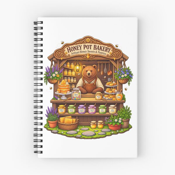 Item preview, Honey Pot Bakery | Artisan Honey Sweets & Pastries | Cozy Woodland Bear Baker designed and sold by MrDev.