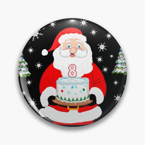 Item preview,  Santa Holding Birthday Cake Merry Christmas 8th Birthday designed and sold by daphsam.