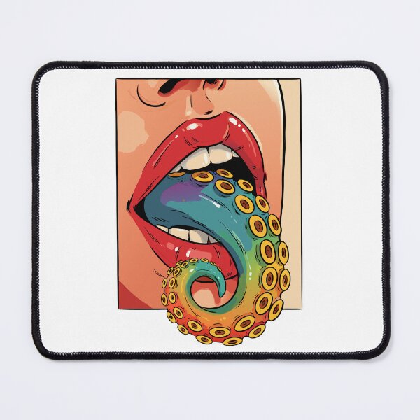 Item preview, Surreal Octopus Kiss – Colorful Ocean Creature and Lips Pop Art designed and sold by Snifferius.