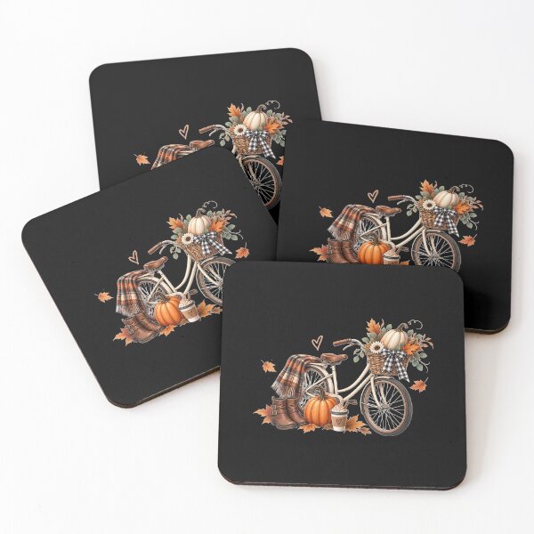 Item preview, Cozy Autumn Bicycle Pumpkin Fall Design designed and sold by Wild Ink Studio by Barbara.