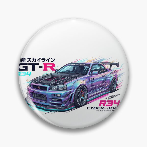 Item preview, JDM Cyberpunk Beast Skyline R34 - Urban Pop Art Synthwave designed and sold by Karlitox1988.