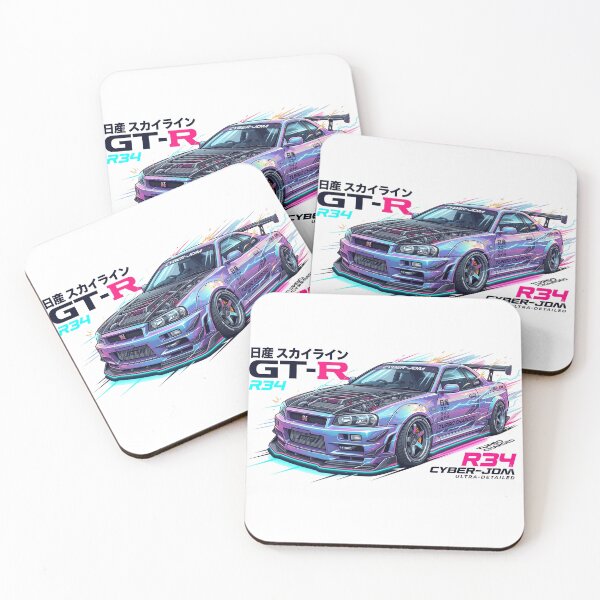 Item preview, JDM Cyberpunk Beast Skyline R34 - Urban Pop Art Synthwave designed and sold by Karlitox1988.
