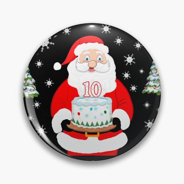 Item preview,  Santa Holding Birthday Cake Merry Christmas 10th Birthday designed and sold by daphsam.
