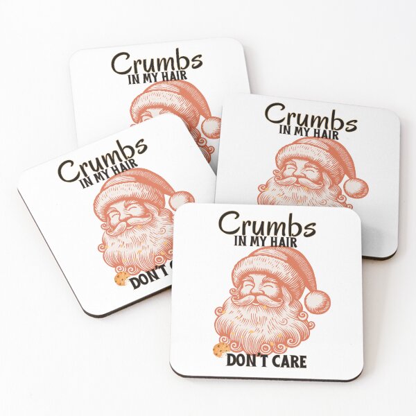 Item preview, Funny Santa Claus | Crumbs in My Hair Don't Care | Cute Cookie Eater Christmas Humor | Holiday Gift Idea designed and sold by SunandShade.