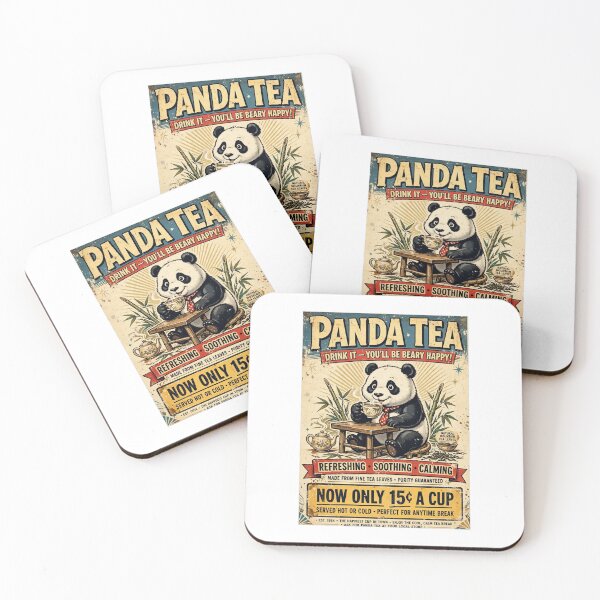 Item preview,  Panda Tea - You'll Be Beary Happy! Funny Retro Vintage Advertisement designed and sold by ExpressoJungle.