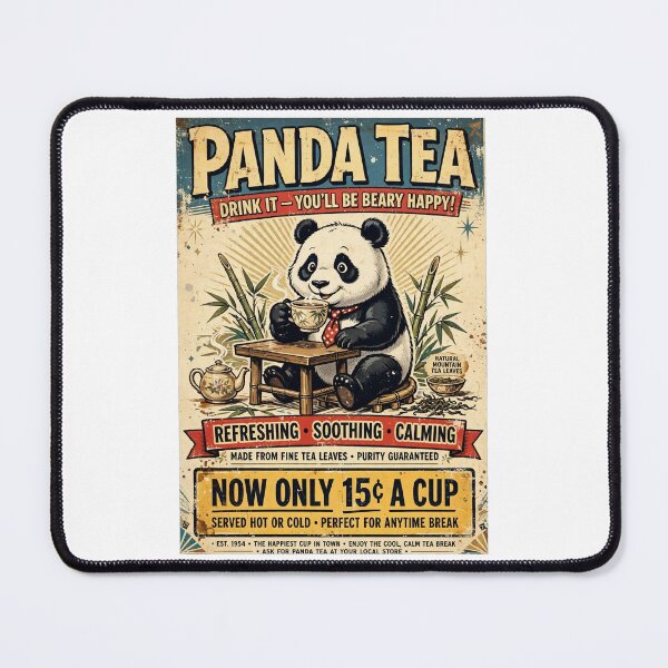 Item preview, Panda Tea - You'll Be Beary Happy! Funny Retro Vintage Advertisement designed and sold by ExpressoJungle.