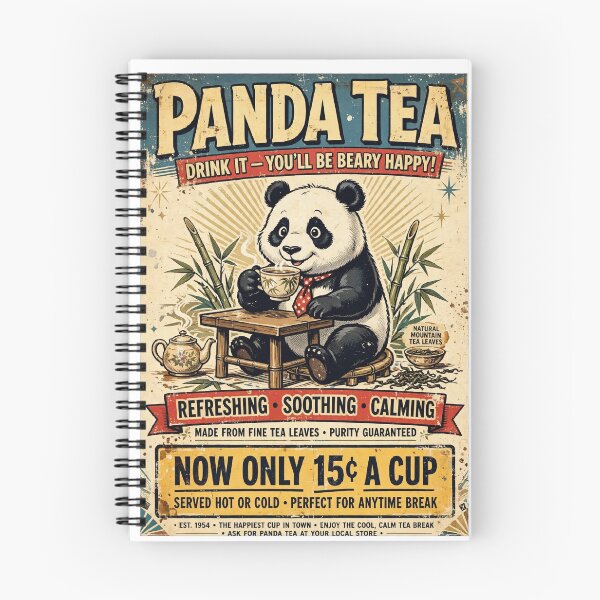 Item preview, Panda Tea - You'll Be Beary Happy! Funny Retro Vintage Advertisement designed and sold by ExpressoJungle.