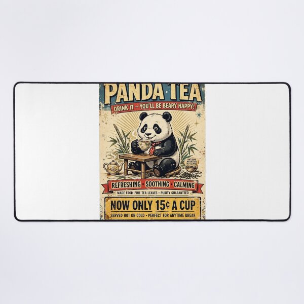 Item preview, Panda Tea - You'll Be Beary Happy! Funny Retro Vintage Advertisement designed and sold by ExpressoJungle.