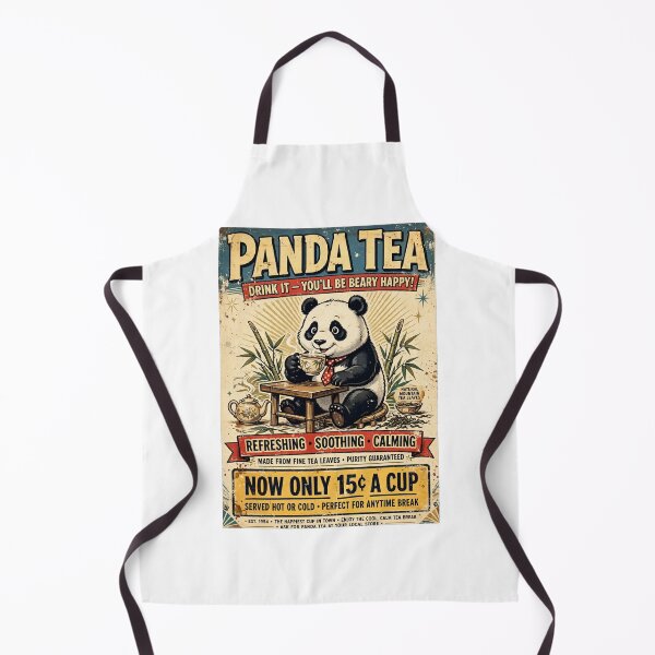 Item preview, Panda Tea - You'll Be Beary Happy! Funny Retro Vintage Advertisement designed and sold by ExpressoJungle.