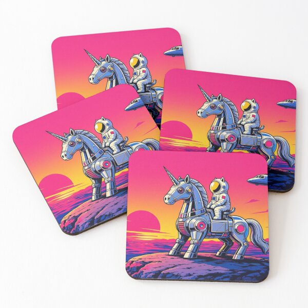 Item preview, Astronaut Cat Riding Robotic Unicorn – Cosmic Fantasy Artwork designed and sold by Dogandesighn.