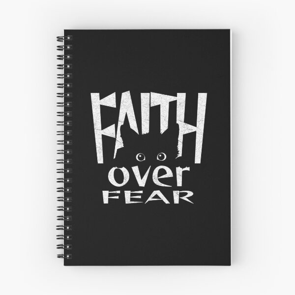 Item preview,  Christian Minimalist Typographic with pic Art - Faith Over Fear – Black Cat Negative Space Art | Black designed and sold by ZechJohnRB.