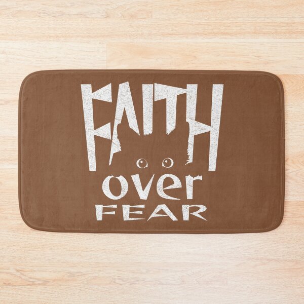 Item preview,  Christian Minimalist Typographic with pic Art - Faith Over Fear – Black Cat Negative Space Art | Black designed and sold by ZechJohnRB.
