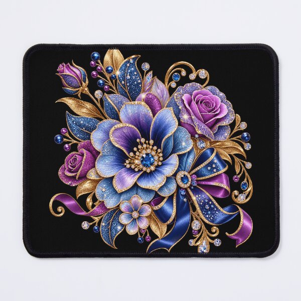 Item preview, Glittering Sapphire Blue & Purple Floral Bouquet – Luxury Jewel Flowers designed and sold by Lily Lola.