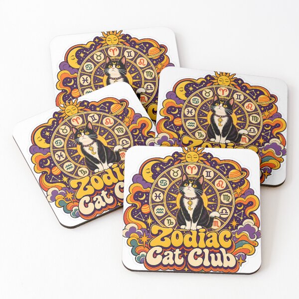 Item preview, Retro Zodiac Cat Club 70s Aesthetic designed and sold by Retro Whiskers.