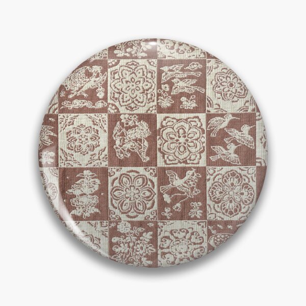 Item preview, Brown Checkered Jacquard Woven Floral Textile designed and sold by MiraNadaPrints.