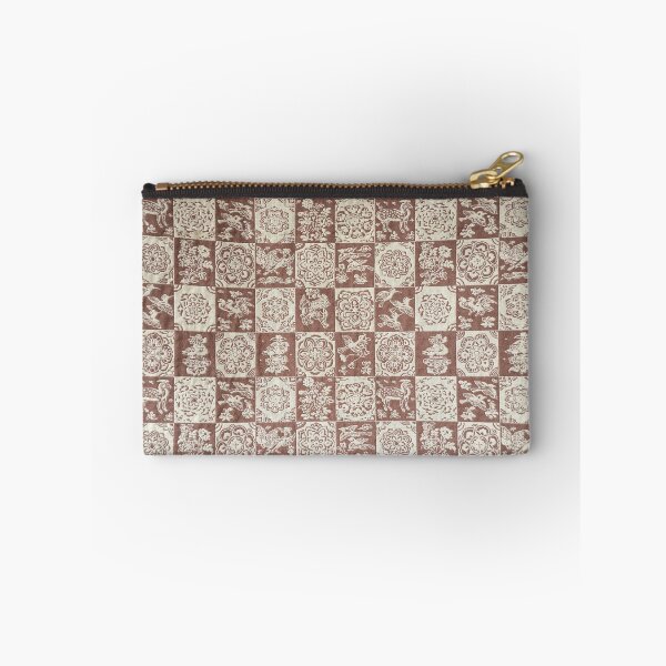 Item preview, Brown Checkered Jacquard Woven Floral Textile designed and sold by MiraNadaPrints.
