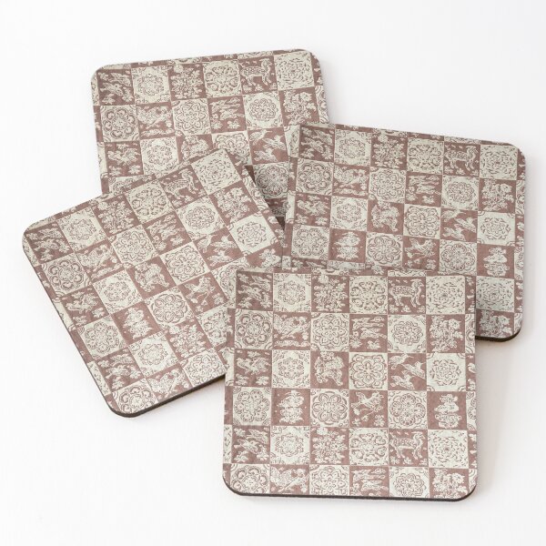 Item preview, Brown Checkered Jacquard Woven Floral Textile designed and sold by MiraNadaPrints.