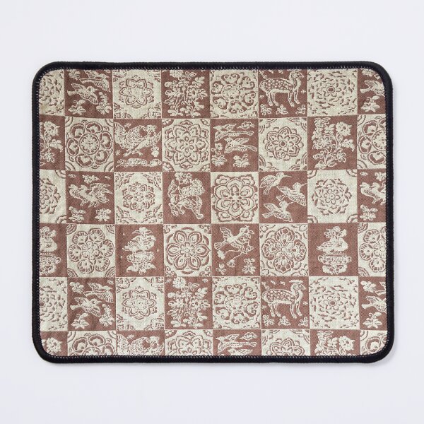 Item preview, Brown Checkered Jacquard Woven Floral Textile designed and sold by MiraNadaPrints.