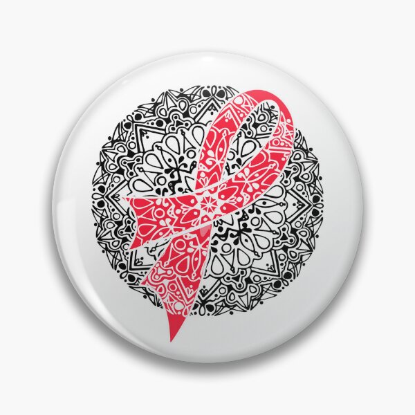 Item preview, Mandala Red Ribbon - Awareness & Hope Zentangle Art designed and sold by EleFile.