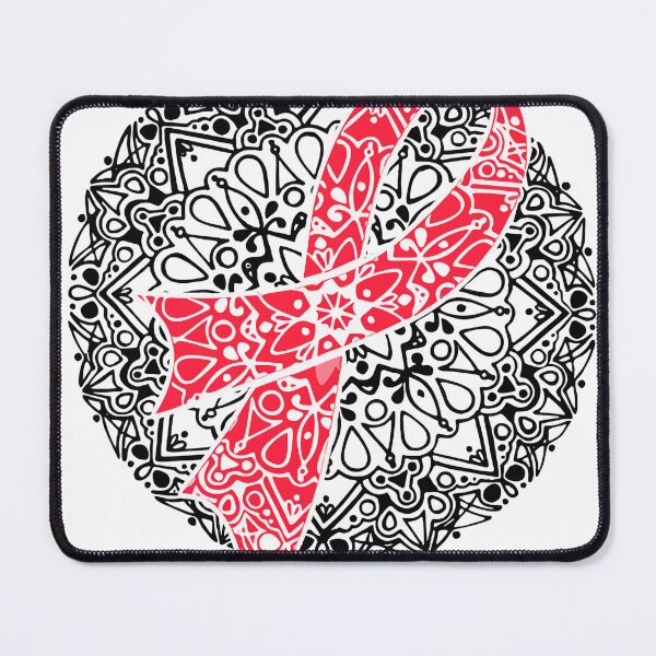 Item preview, Mandala Red Ribbon - Awareness & Hope Zentangle Art designed and sold by EleFile.