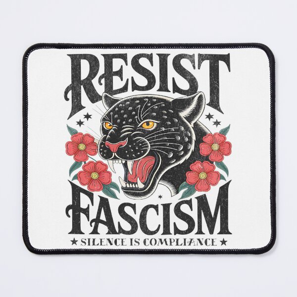 Item preview, Resist Fascism Vintage Floral Black Cat | Limited Edition designed and sold by depari22.
